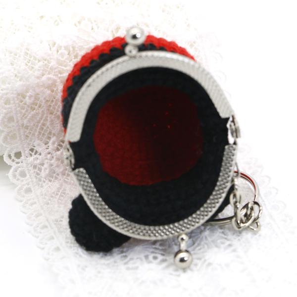 Red Wool Cute Doll Keychain Hand Woven Handie Bag shape With Pearl