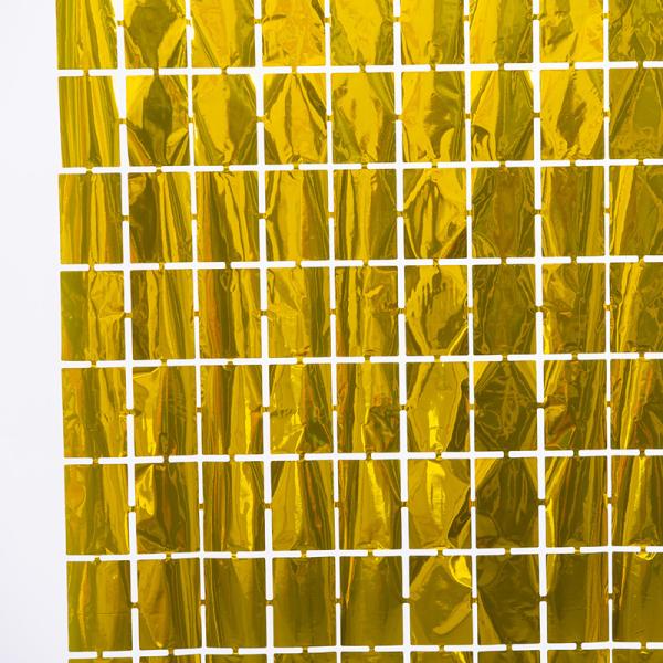 Waterproof Square Foil Fringe Curtain 200cm Gold Foil Fringe Backdrop