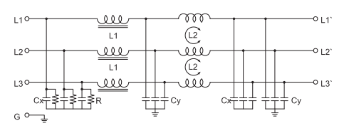 YX83G1-6A Трехфазный фильтр быстрого включения терминального выхода EMI фильтр 10A для трансформаторов