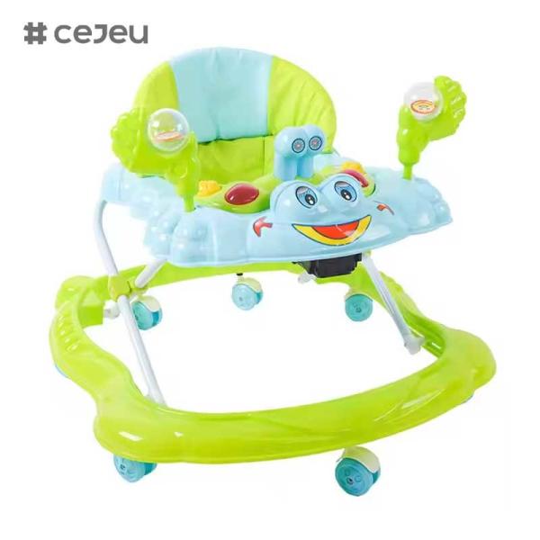 CJ-BLM-903 2022 Smart Light Musical Baby Walker Chair Child Plastic Activity Dining and Feeding Walker with Wheels Seat and Toys