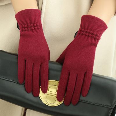 Recyclage sensible de contact d'écran de femmes de mode d'OEM de gants chauds superbes rouges d'hiver