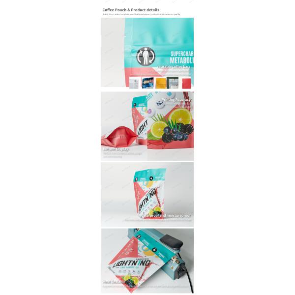High Barrier Stand Up Pouch For Energy Drink Powder Sachet Food With Zip