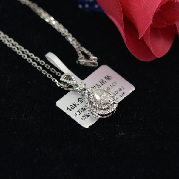 AAA Gems Moissanite Jewelry Necklace White Gold With VVS Clarity Grade