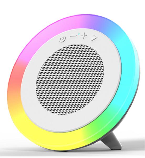 White Tri-Mode Bluetooth Speaker 66MM 5W Output 1200mAh Battery Supports USB/TF/AUX Playback And RGB Lighting