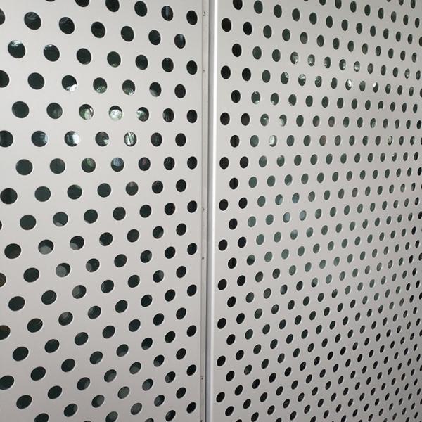 Round Hole Decorative Aluminium Perforated Metal Cladding Powder Coated