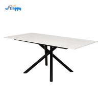 Mesa de comedor de azulejos de cerámica contemporánea de 1800 mm DT-1030 con patas de hierro