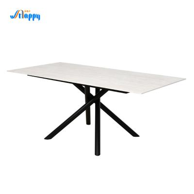 Contemporary 1800mm Ceramic Tile Dining Table DT-1030 With Iron Legs