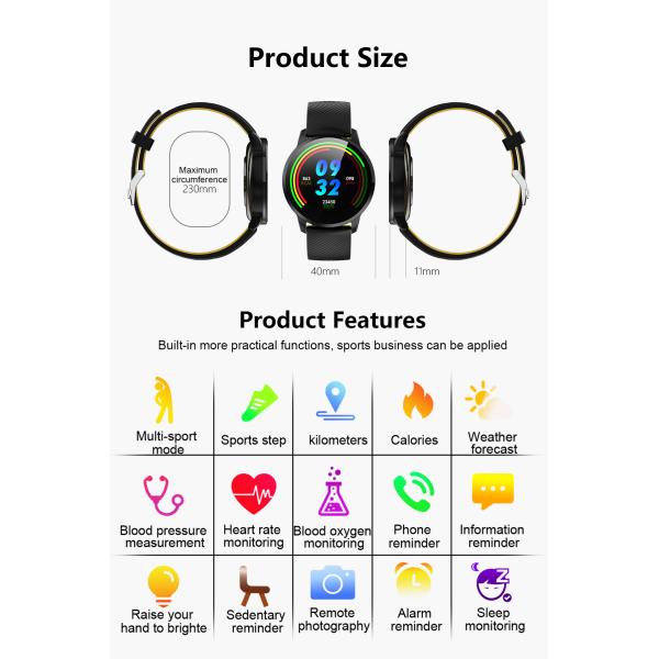 Монитор Смартватч кровяного давления ХР здоровья круглый