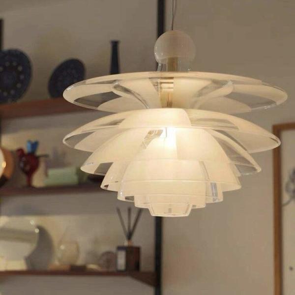 Do cone acrílico do pinho do metal luz moderna do pendente para a decoração da sala de jantar