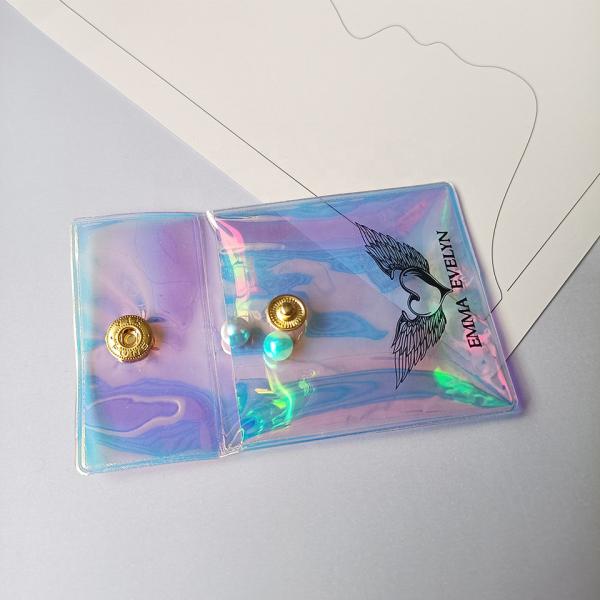 Wholesale Holographic Packing Bag Jewelry Pouch Custom Frosted Zipper Bag For Jewelry