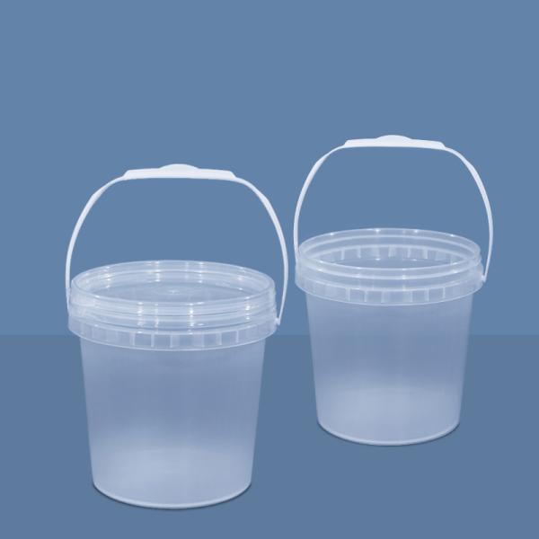 Forma redonda 3L de plástico PP de qualidade alimentar baldes personalizados logotipo personalizado com impressão