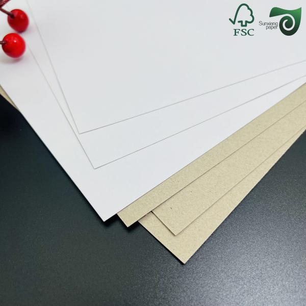 FSC Certified 200g 230g Printable Hard Fold Duplex Board With Grey Back For Notebook Covers