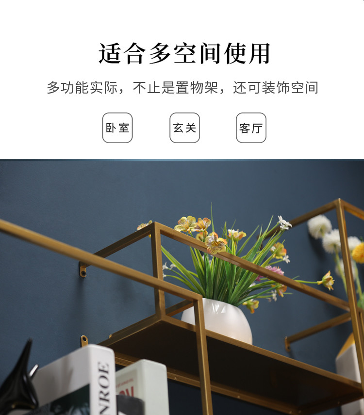 3 Pcs Metal Floating Wall Shelves for Modern Living Room Wall Mount Decorations