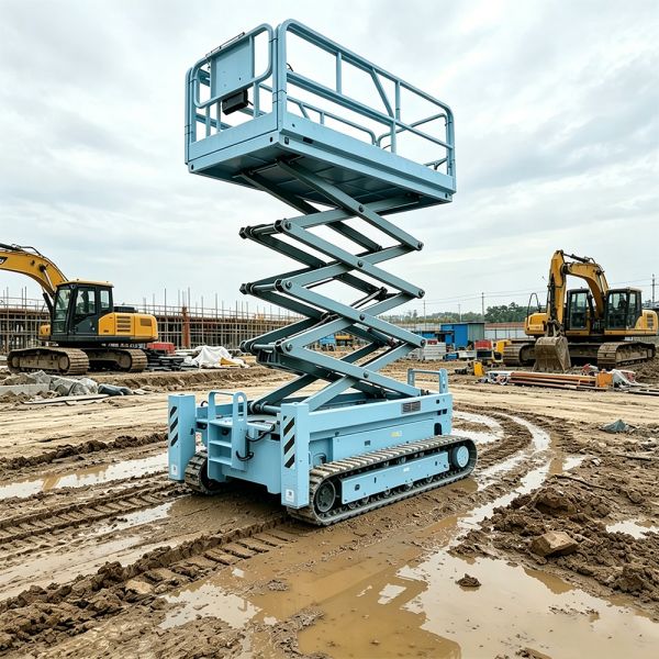 Electric Powered Tracked Scissor Lift Platform 8m For Archeological Restoration