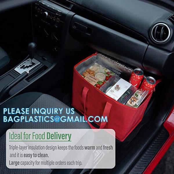 Insulated Pizza Delivery Bag Moisture Free For Catering Food Delivery, Restaurant, Cookouts Red picnic Bags