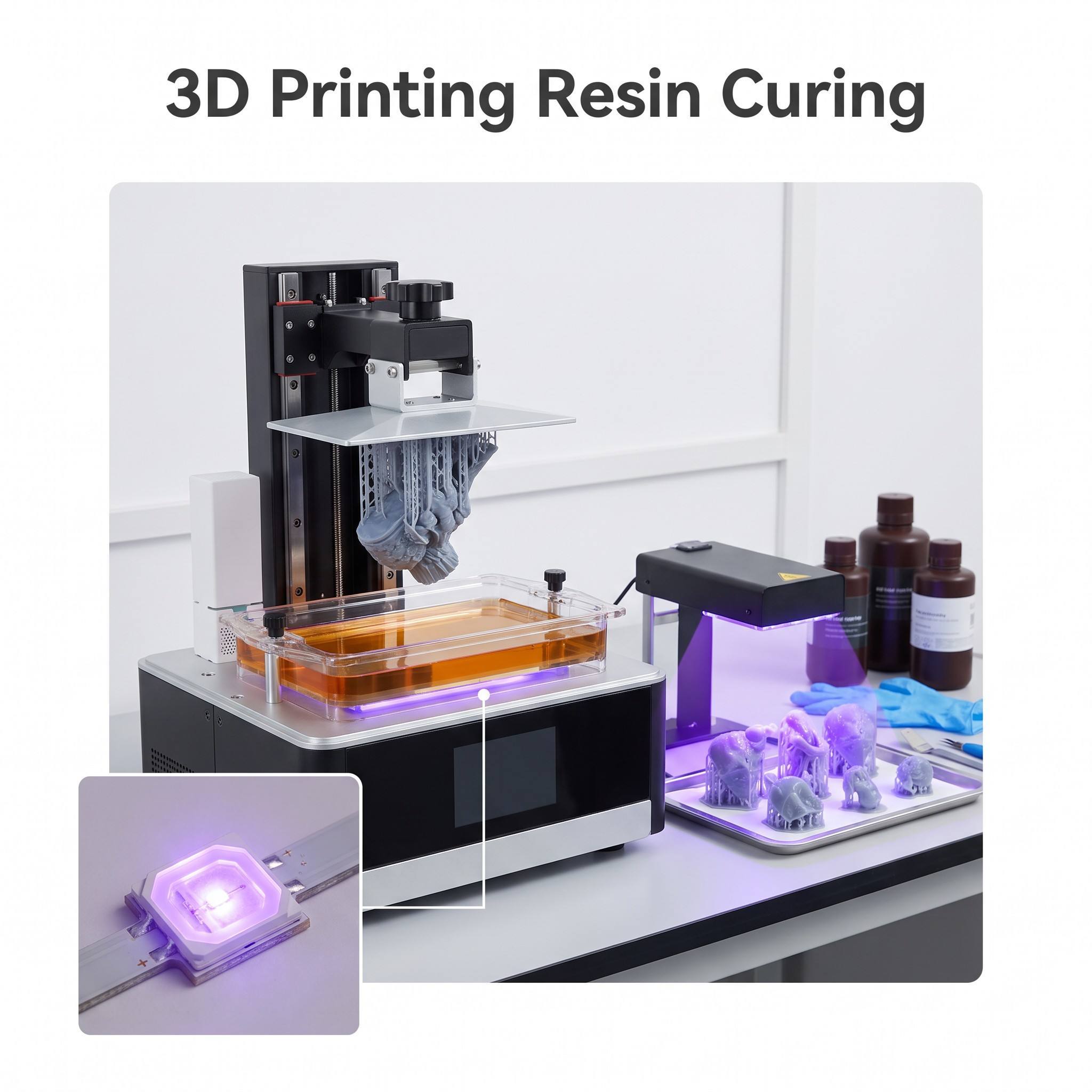 SMD 2835 UV LED 405nm 0.5W Ultraviolet LED Diode for UV Curing Resin, Epoxy and Printing Ink, RoHS