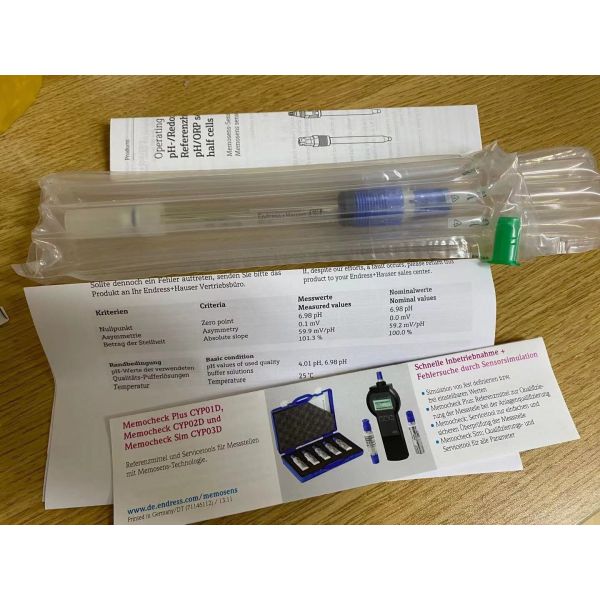Endress+Hauser CPS11D-7BA21 | Memosens pH Electrode, 0–14 pH, Pg 13.5, Gel