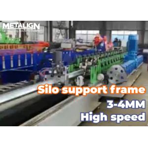 Heavy Duty Column Silo Roll Forming Machine With Tracking Punching And Hydraulic Cutter