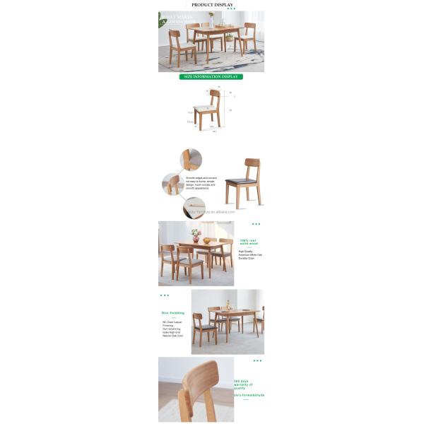 Home Furniture Armless Fabric Upholstered Dining Chair Set Dining Room Table