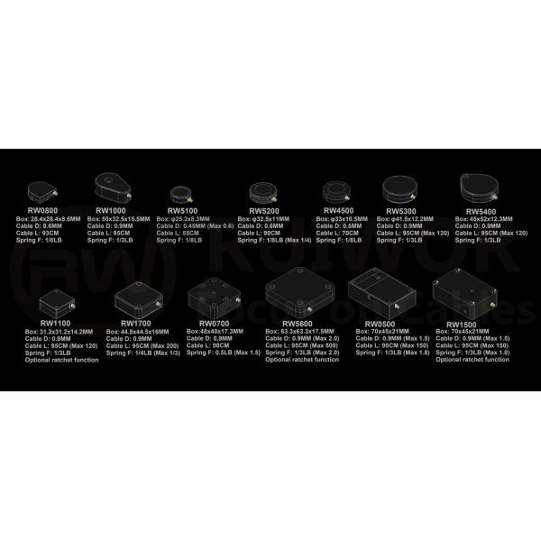 RW1500 Cuboid Multifunctional Retractable Cable Can Work With Connectors Apply In Different Products Security Harness
