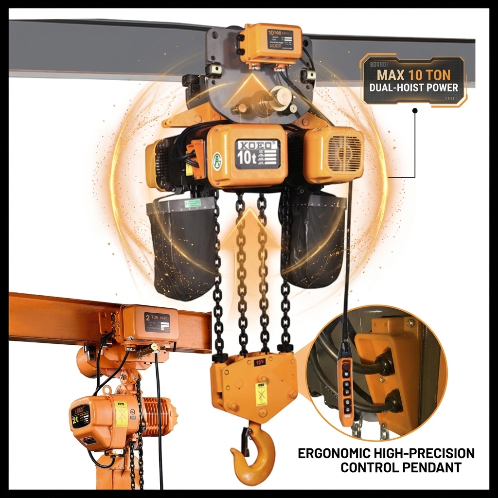 Fixed Mount Industrial Electric Hoist 10 Ton G80 Chain Heavy Lifting Hoist 380V