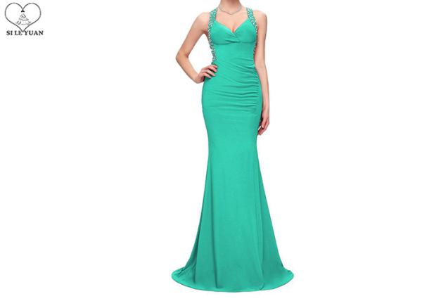 Sweetheart Royal Blue Mermaid Prom Dresses Sleeveless Back Hollow Special Pleats