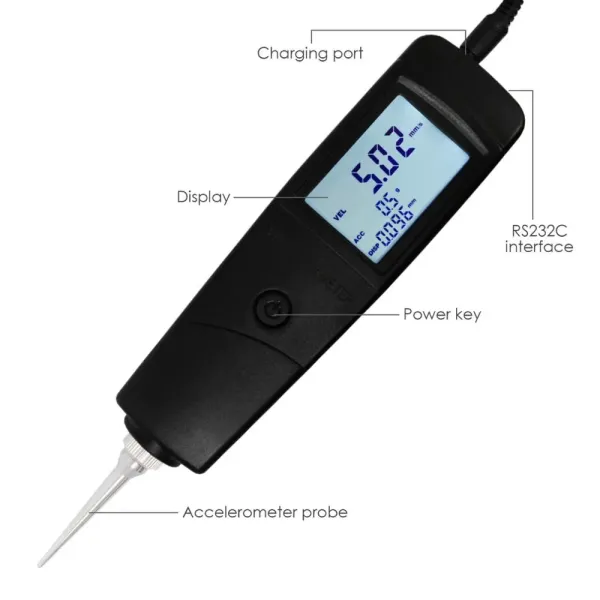 VM-213 Mini Vibration Analysis Meter Pen Type RS-232 with Piezoelectric Sensor