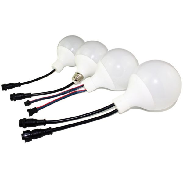 80mm Artnet Addressable Hanging E27 DMX LED Festoon RGB Pixel Light Bulb