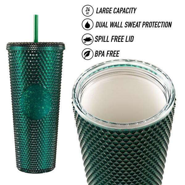 Pour la personnalisation de bricolage, un tampon en plastique à double paroi, iridescent, étoffé, café glacé, eau sans BPA