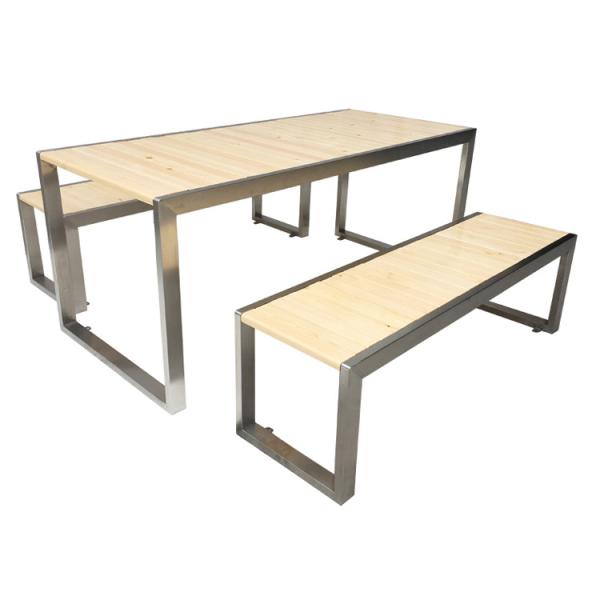 Public Pine Wood  2130*600*750mm Outdoor Table Bench Set