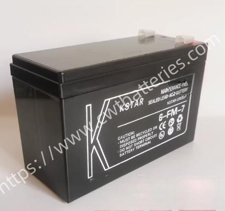 KSTAR 6-FM-7 VRLA Battery 12V 7Ah Sealed Lead-Acid Batteries Maintenance-free for Power Storage