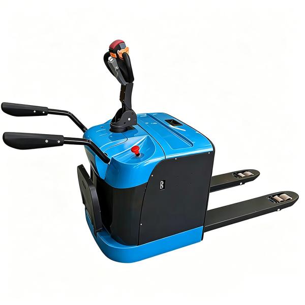 Battery Powered Walkie Straddle Pallet Stacker Truck Heavy Duty Horizontal Material Handler