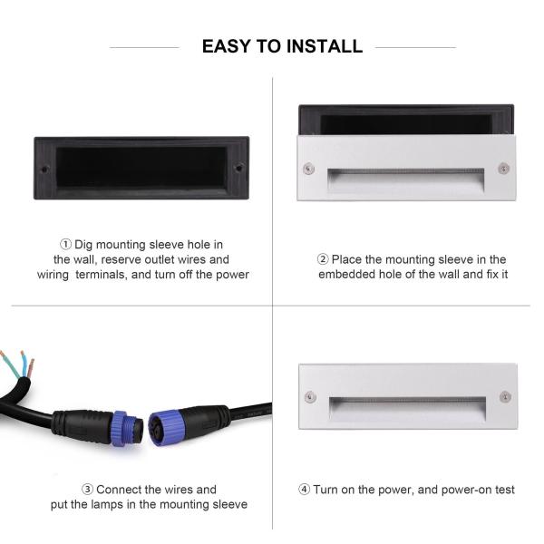Lâmpadas retangulares de LED enterradas 220VAC 5W Lâmpadas LED brancas quentes