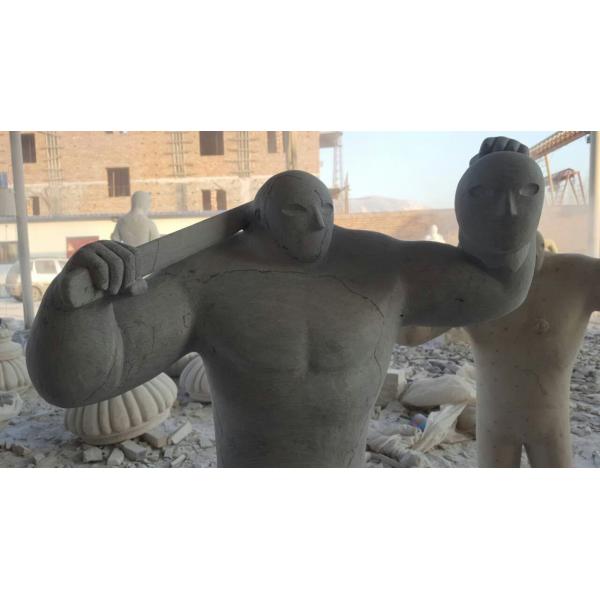 Customized Fighting men marble sculpture , exhibition sculptures ,China stone Sculpture supplier