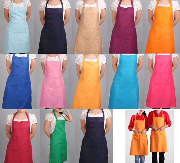 Dirty resistant coffee color unisex working apron with 2pockets for coffee shop waiters