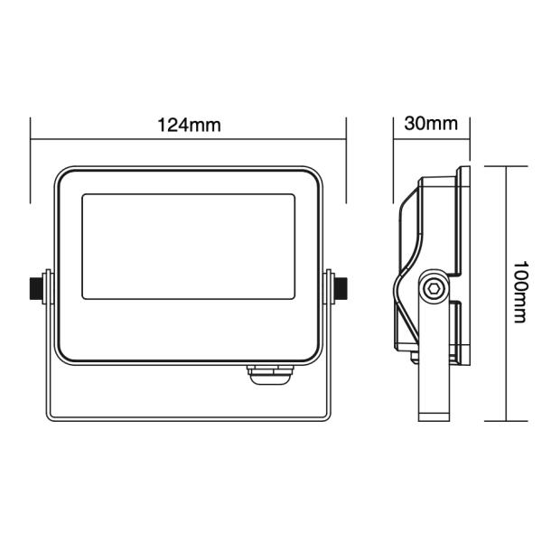 10W 30W 50W Slim LED Floodlight IP65 Color Temperature Adjustable
