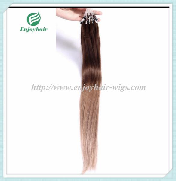 Micro ring loop hair extensions 16-26L brazilian remy hair T4/10# color hair