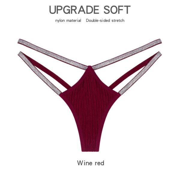 Cotton Womens Underwears Double Shine Thin Straps G-String Thong Bikini Seamless Pants Ladies