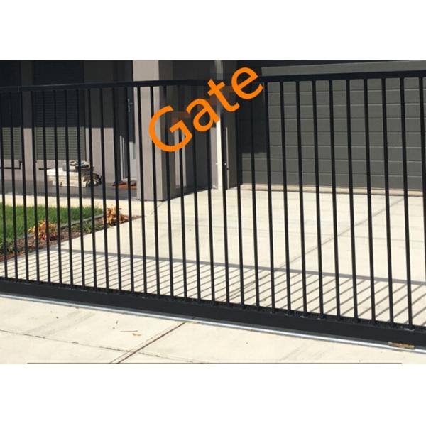 Flat Top Electric Entrance Gates , Automatic Fence Gate Remote Control