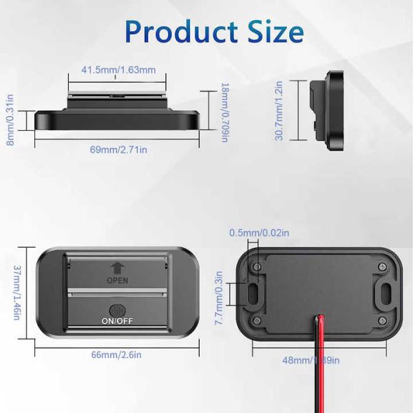 36W QC3.0 RV USB Charging Outlet Dual Port ON OFF Button Two Pins Connection