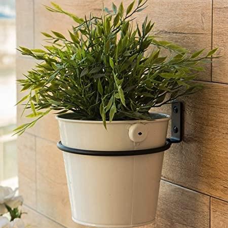 6 polegadas 3 peças preto de planta de pot stand anel de parede montado em pó de metal revestido acabamento decoração de casa
