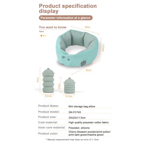 Lightweight Air Inflatable Travel Neck Pillow with Customized Color and Storage Box