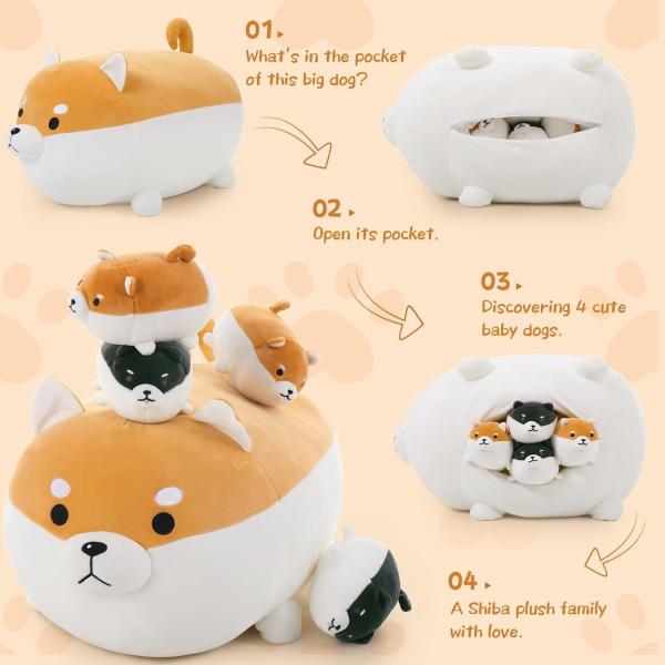 MorisMos 18 Unisex Shiba Inu Corgi Plush Dog Toy Cute Kids Stuffed Animal Pillow ChristmasBirthday Shiba Inu Akita Girl Boy