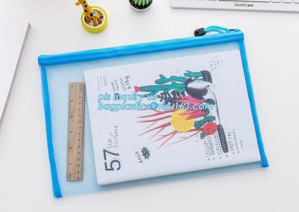 PVC zipper stationery mesh bag, office supplies custom zipper polyester mesh bag for document