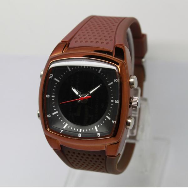 Men's Dual Time Digital Wrist Watches Double Movement Analog Quartz Watches