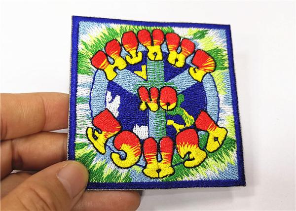 T- Shirt Twill Fabric Badges Patches 3 Tall Iron On Embroidered Patches