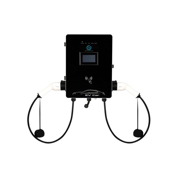 4.3inch Display Screen 22kw Electric Vehicle Charging Station With Dual Guns SAE J1772