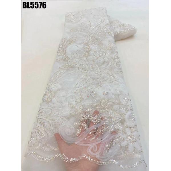 New good quality wedding bridal dress pink beaded lace with sequins Austria Embroidery French lace women dress Ghana fabric