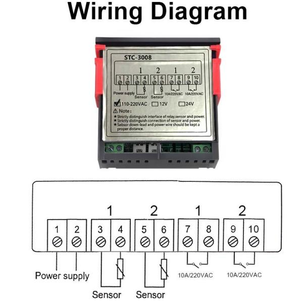 STC-3008 STC-3018 STC-3028 Dual Digital Temperature Humidity Controller