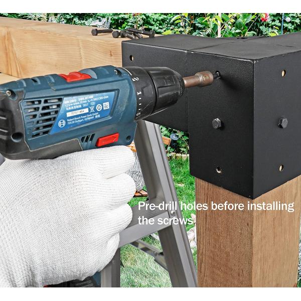 2.2kg Черная сталь 3-угольный правый угол скобки для Gazebo Дом на дереве Дом из бревна